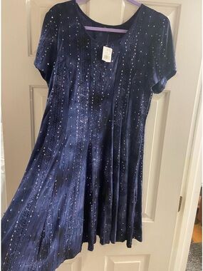 XL Whimsical Dress Sami & Jo Blue Sequin Tie Dye